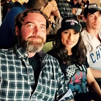 Christian Gutkowski with his friend  to watch game.